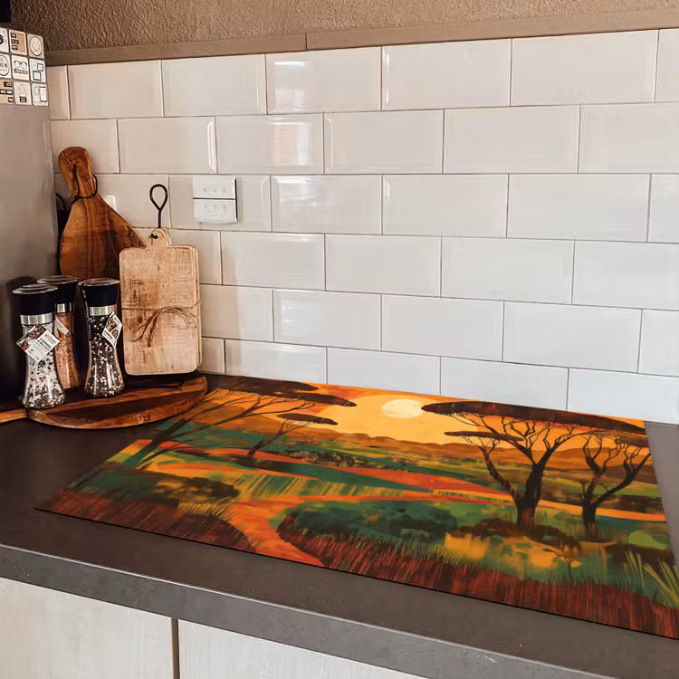 Landschap - Afrikaans - Zon Inductie beschermer vinyl 3mm klein -sfeer3