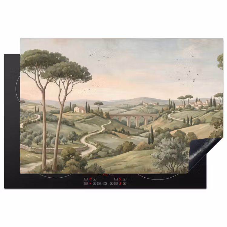 Landschap - Heuvels - Zandpad - Groen Inductie beschermer vinyl 3mm klein -3d