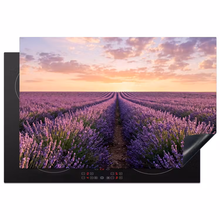 Landschap - Lavendelveld - Paars Inductie beschermer vinyl 3mm klein -3d