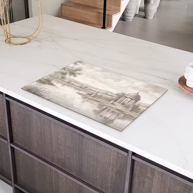 Landschap - Water - Natuur - Sepia Inductie beschermer vinyl 3mm klein -sfeer8