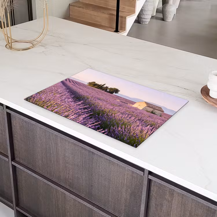 Lavendel - Landschap - Sereen - Paars Inductie beschermer vinyl 3mm klein -sfeer8