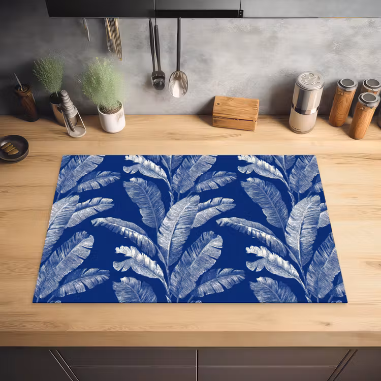 Blad - Palm - Blauw Inductie beschermer vinyl 3mm klein 276 -sfeer5