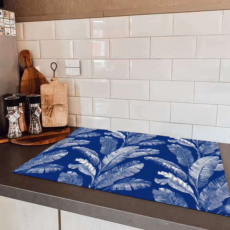 Blad - Palm - Blauw Inductie beschermer vinyl 3mm klein 276 -sfeer3
