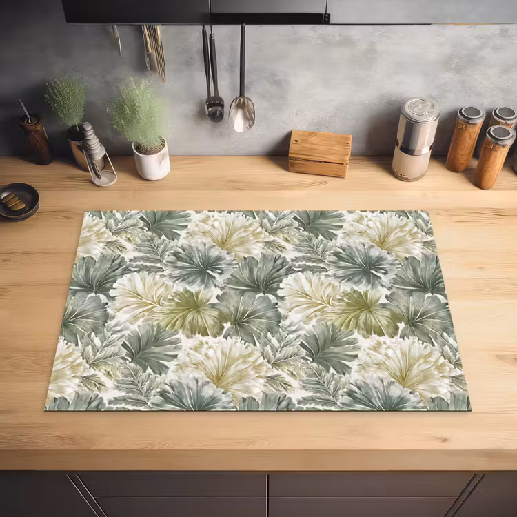 Bladeren - Botanisch - Groen Inductie beschermer vinyl 3mm klein 276 -sfeer5