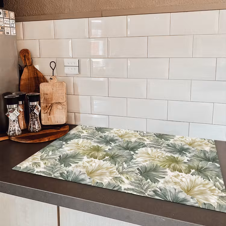 Bladeren - Botanisch - Groen Inductie beschermer vinyl 3mm klein 276 -sfeer3