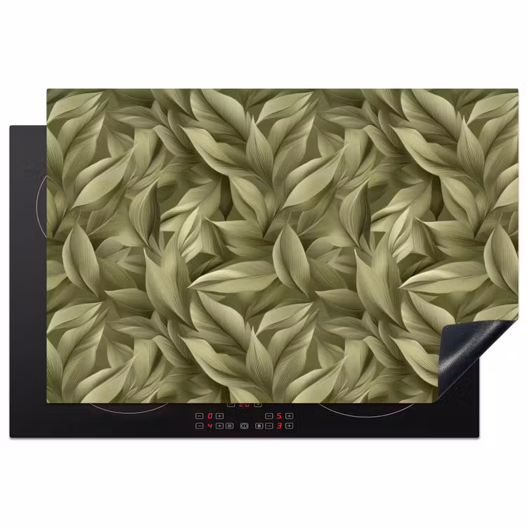 Bladeren - Modern - Groen Inductie beschermer vinyl 3mm klein 276 -3d