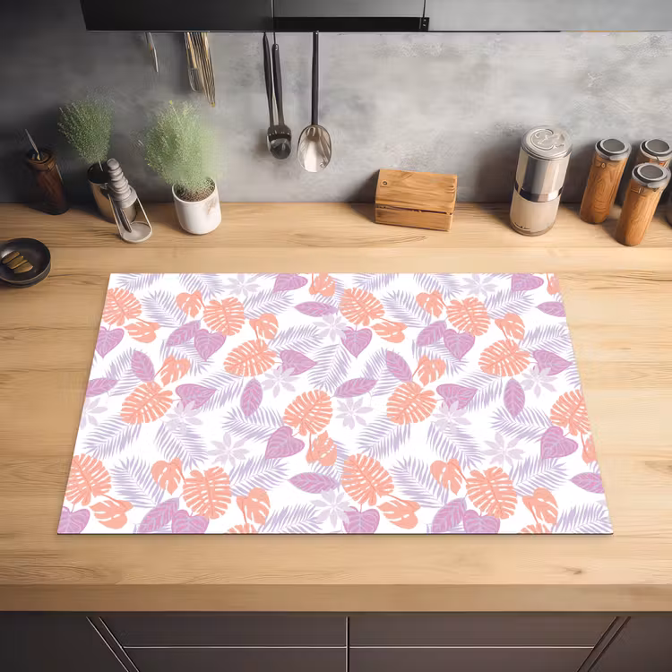 Bladeren - Pastelkleuren - Tropisch Inductie beschermer vinyl 3mm klein 276 -sfeer5