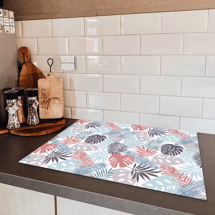 Inductie beschermer - Bladeren - Pastel - Jungle - Afdekplaat voor kookplaat Inductie beschermer vinyl 3mm klein -sfeer3