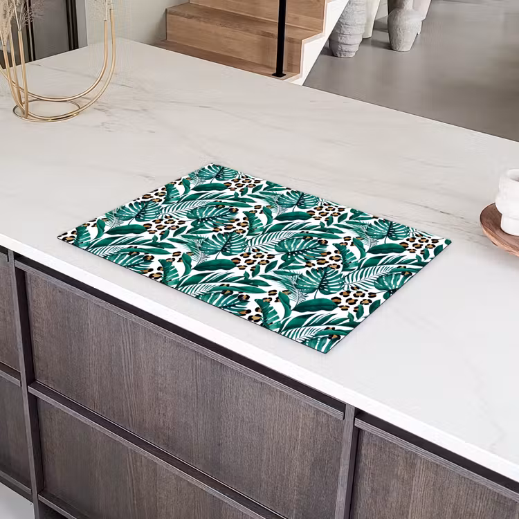 Bladeren - Tropisch - Jungle Inductie beschermer vinyl 3mm klein -sfeer8