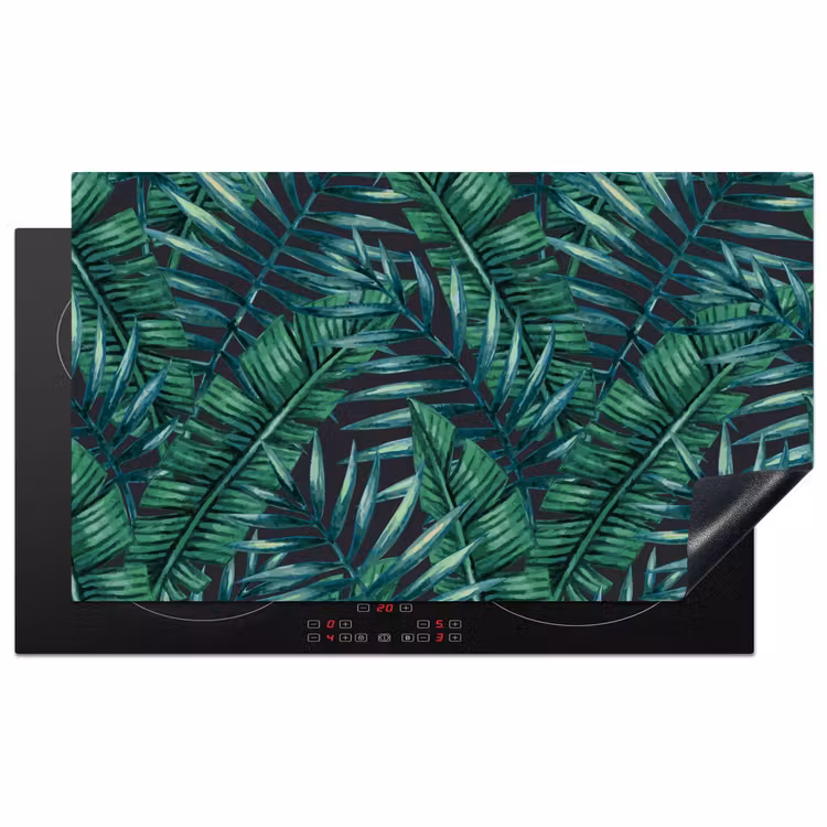 Bladeren - Tropical - Jungle Inductie beschermer vinyl 3mm groot -3d