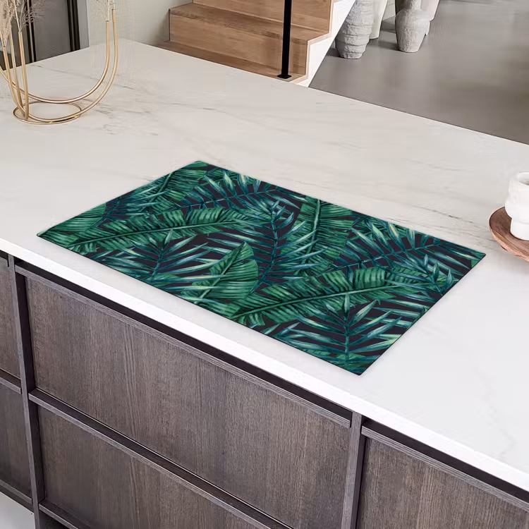 Bladeren - Tropical - Jungle Inductie beschermer vinyl 3mm groot -sfeer8