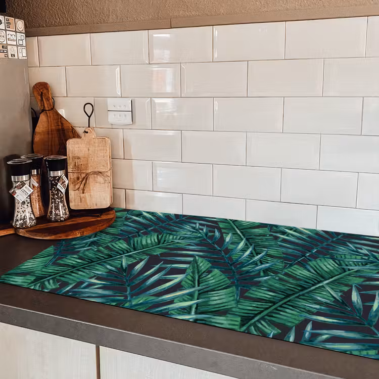 Bladeren - Tropical - Jungle Inductie beschermer vinyl 3mm groot -sfeer3