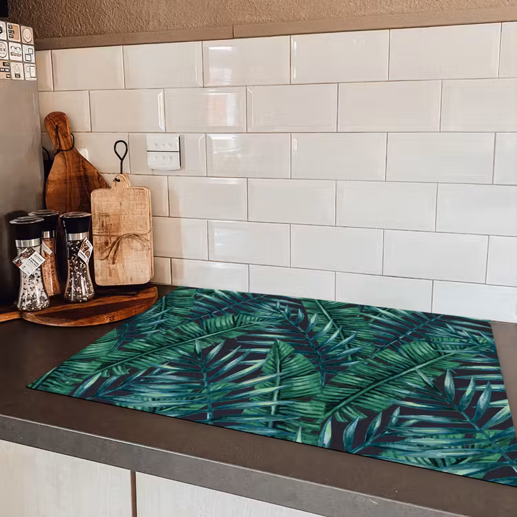 Bladeren - Tropisch - Jungle -  Natuur Inductie beschermer vinyl 3mm klein -sfeer3
