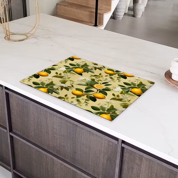 Citroen - Groen - Bloesem Inductie beschermer vinyl 3mm klein 276 -sfeer8