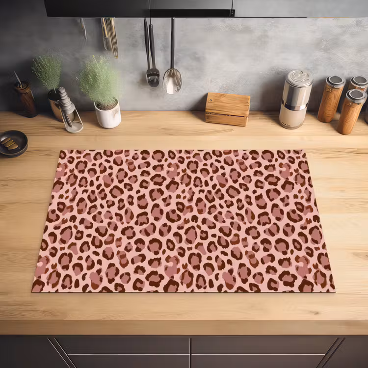 Luipaard - Patroon - Roze Inductie beschermer vinyl 3mm klein 276 -sfeer5
