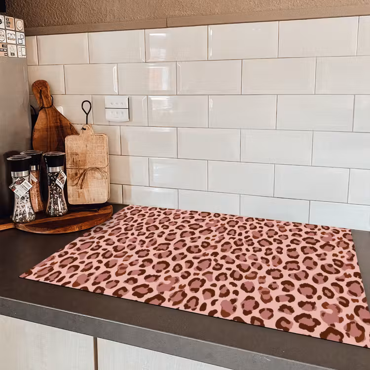 Luipaard - Patroon - Roze Inductie beschermer vinyl 3mm klein 276 -sfeer3