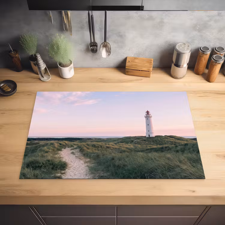 Vuurtoren - Duinlandschap - Zee Inductie beschermer vinyl 3mm klein -sfeer5