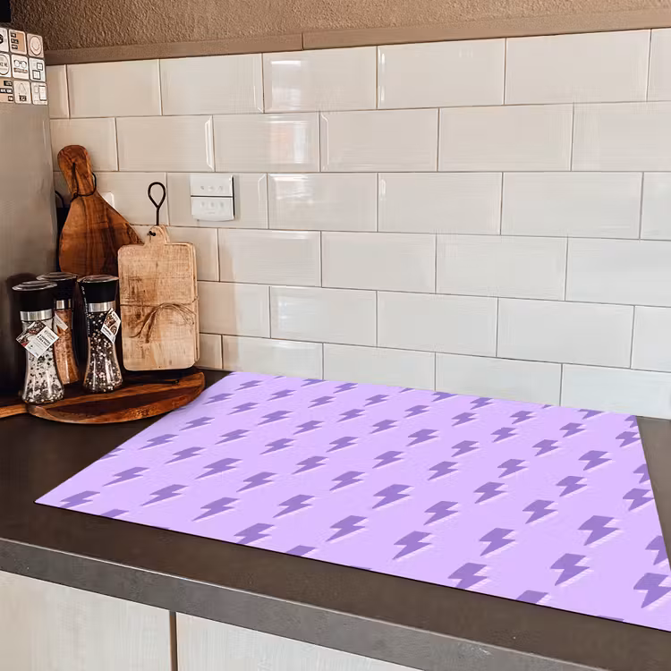 Bliksem - Paars - Lila Inductie beschermer vinyl 3mm klein 276 -sfeer3