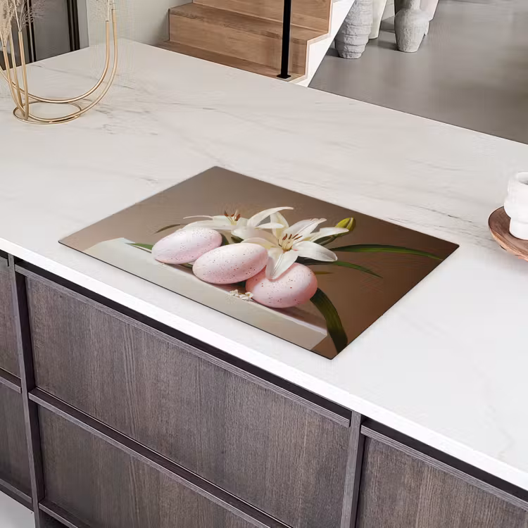 Lelies - Eieren - Pasen Inductie beschermer vinyl 3mm klein -sfeer8