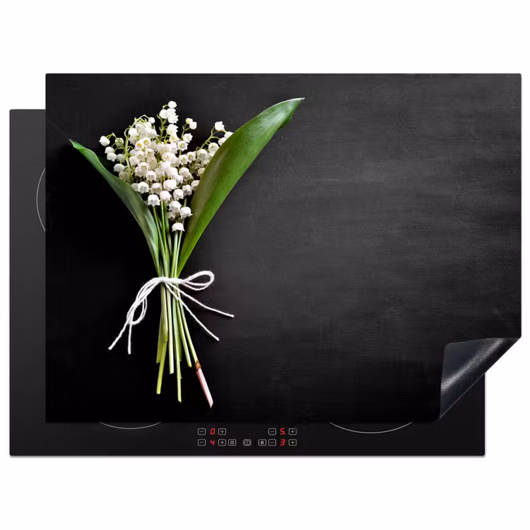 Lelietjes van dalen - Bloemen - Stilleven - Strik Inductie beschermer vinyl 3mm klein -3d