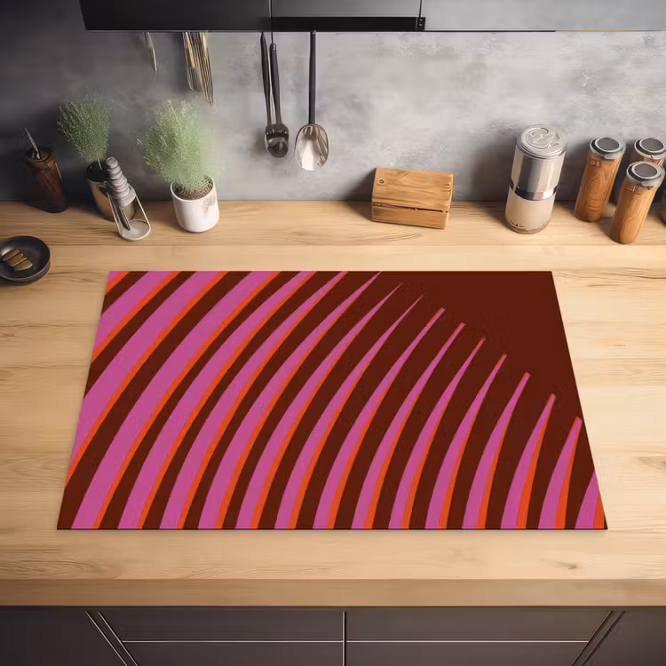 Lijnen - Rood - Beweging Inductie beschermer vinyl 3mm klein -sfeer5