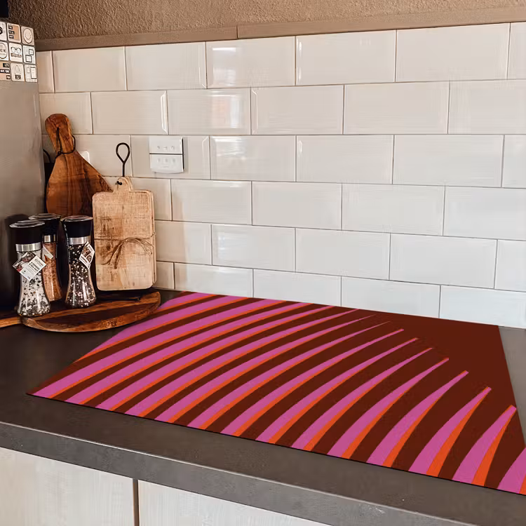 Lijnen - Rood - Beweging Inductie beschermer vinyl 3mm klein -sfeer3