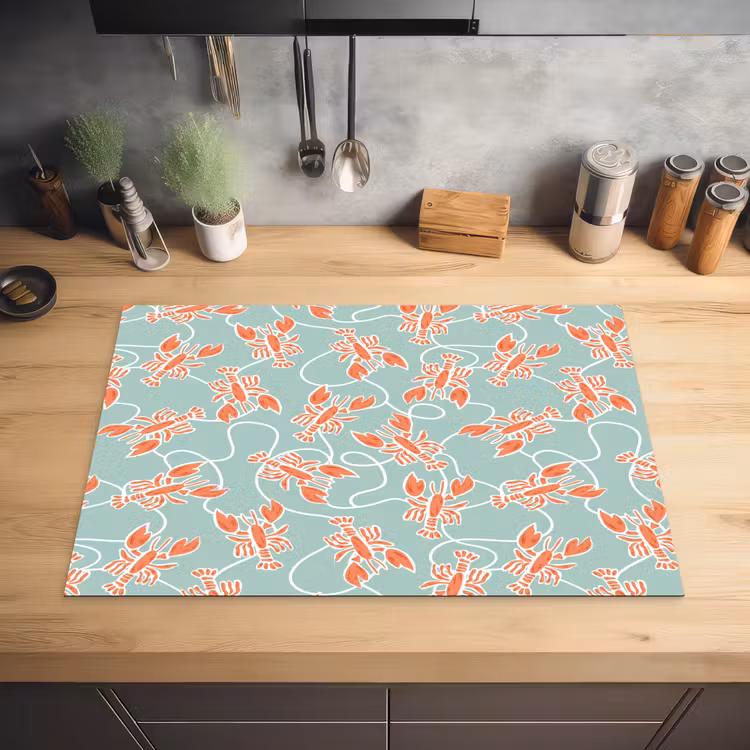 Zee - Kreeft - Groen - Oranje Inductie beschermer vinyl 3mm klein 276 -sfeer5
