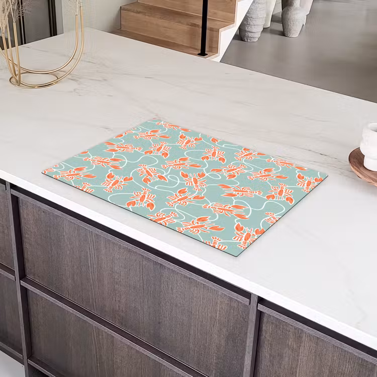 Zee - Kreeft - Groen - Oranje Inductie beschermer vinyl 3mm klein 276 -sfeer8