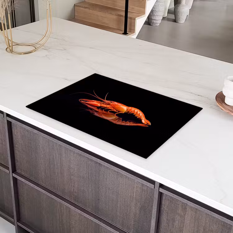 Kreeft - Oranje - Zwart - Opvallend Inductie beschermer vinyl 3mm klein -sfeer8