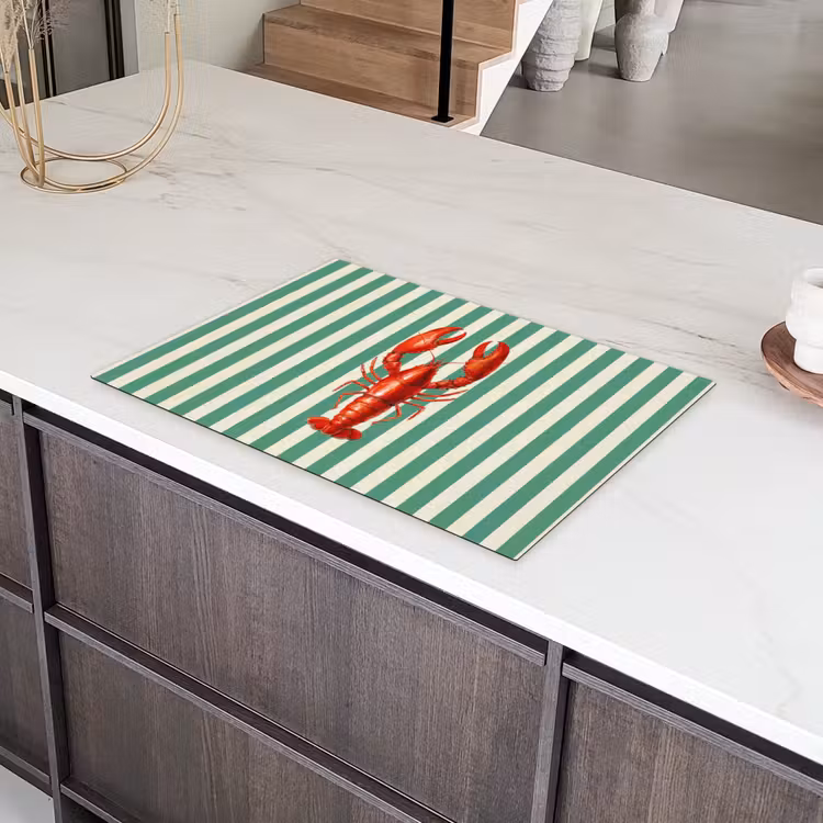 Kreeft - Strepen - Realistisch - Zomers Inductie beschermer vinyl 3mm klein -sfeer8