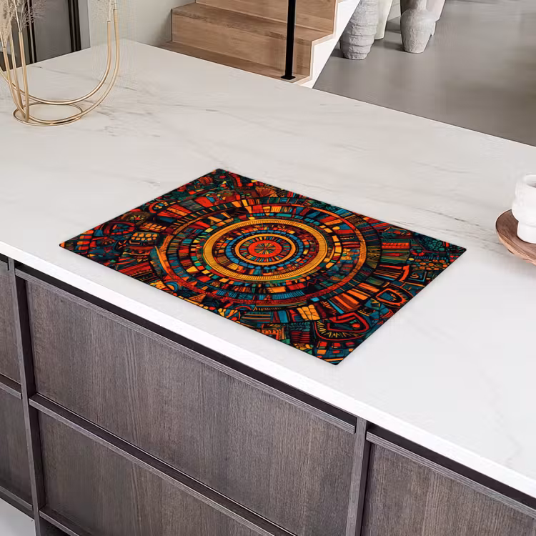 Mandala - Cirkels - Patronen Inductie beschermer vinyl 3mm klein -sfeer8