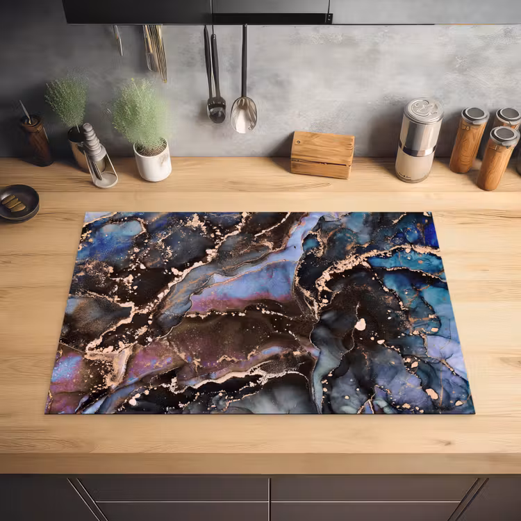 Marmer - Goud - Rosé Inductie beschermer vinyl 3mm klein -sfeer5
