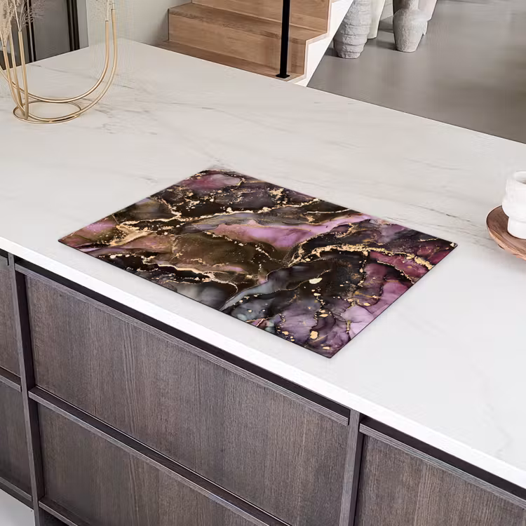 Marmer - Gold - Steen - Abstract Inductie beschermer vinyl 3mm klein -sfeer8