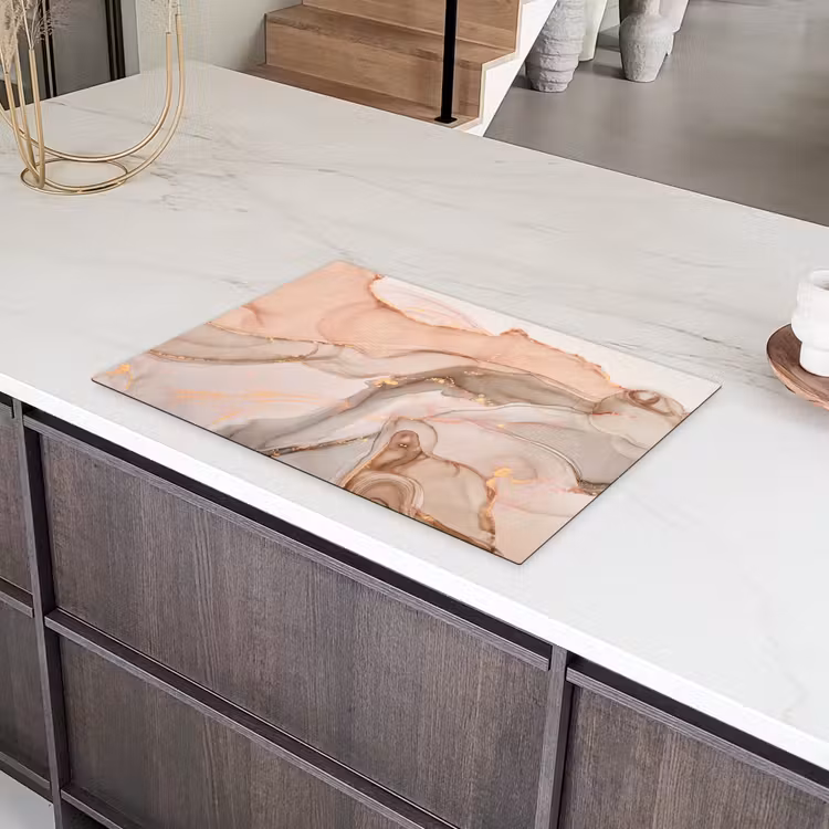Marmer - Roze - Rosé Inductie beschermer vinyl 3mm klein -sfeer8