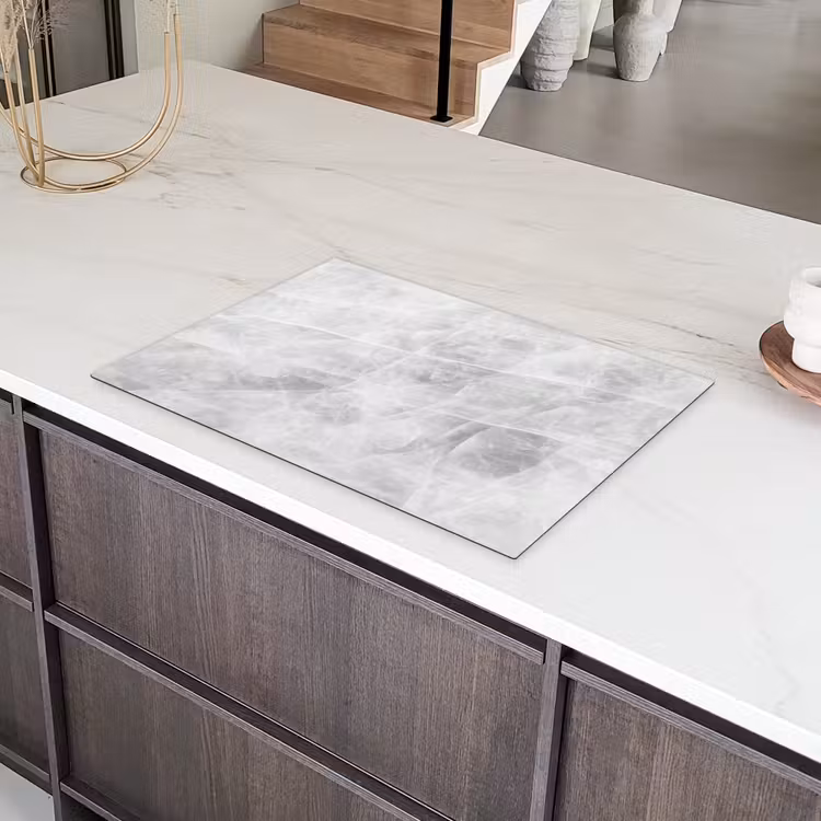 Marmer - Steen - Wit - Luxe - Marmerlook Inductie beschermer vinyl 3mm klein -sfeer8