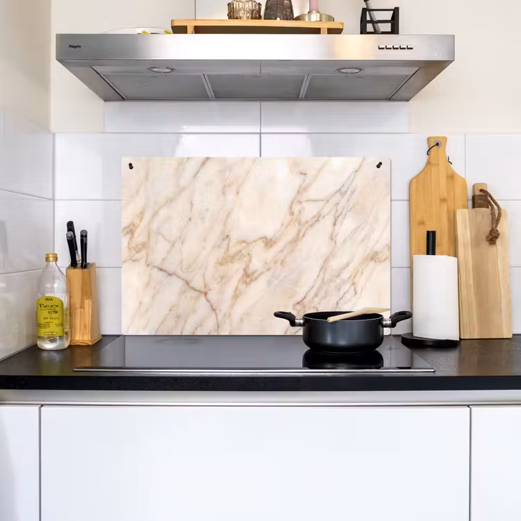 Marmer - Ader - Abstract - Wit - Goud Inductie beschemer met haakjes klein -sfeer2