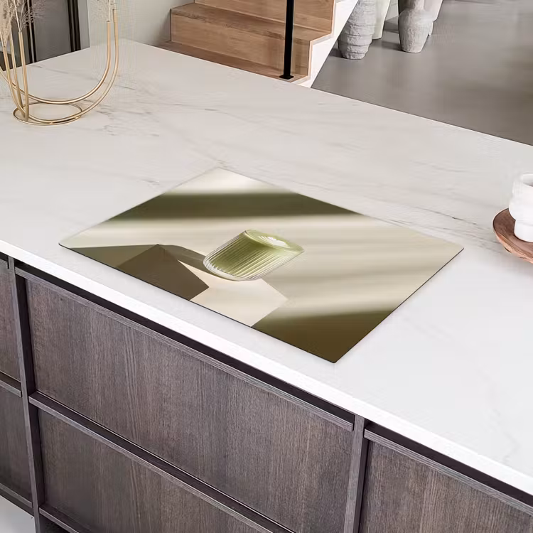 Matcha - Glas - Groen - Minimalistisch Inductie beschermer vinyl 3mm klein -sfeer8