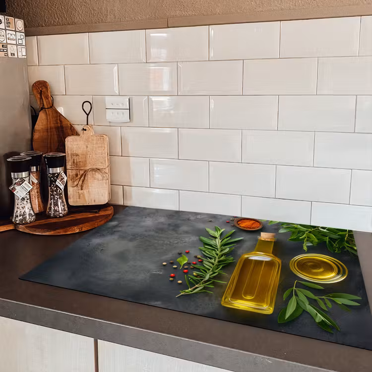 Mediterrane Keukenessenties Inductie beschermer vinyl 3mm klein -sfeer3