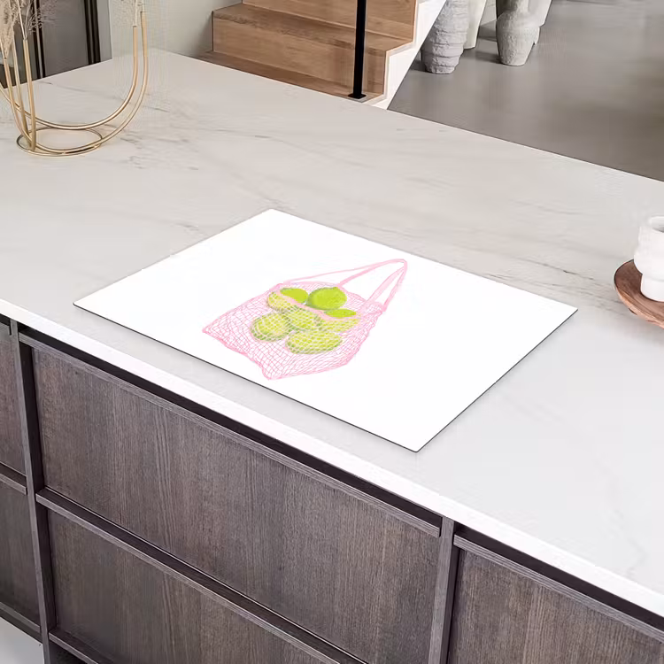 Netzakje - Roze - Illustratie - Limoenen Inductie beschermer vinyl 3mm klein -sfeer8
