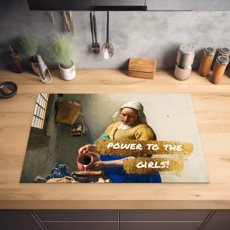 Melkmeisje - Goud - Quotes - Schilderij - Oude meesters Inductie beschermer vinyl 3mm klein -sfeer5