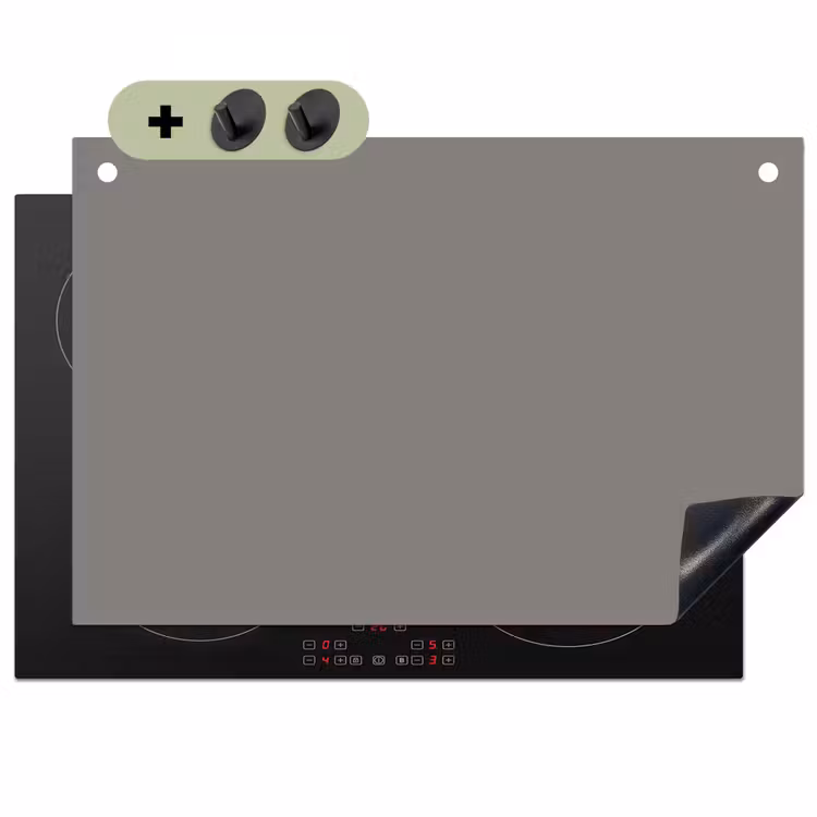 Mineral - Grey - Grijs Inductie beschemer met haakjes klein 777 -3d