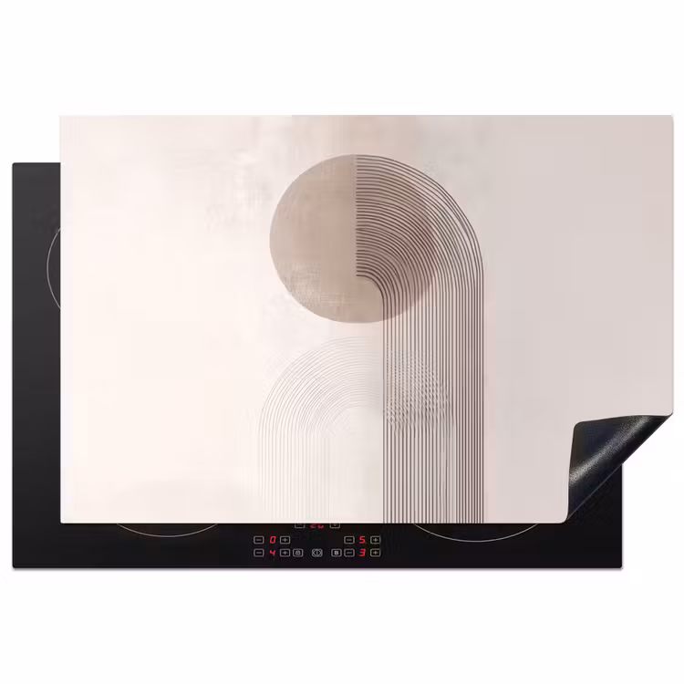Minimalistisch - Cirkel - Lichtgrijs Inductie beschermer vinyl 3mm klein -3d