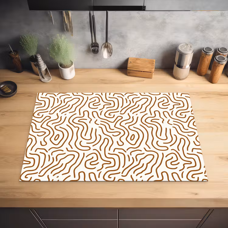 Minimalistisch - Patroon - Terracotta Inductie beschermer vinyl 3mm klein 276 -sfeer5
