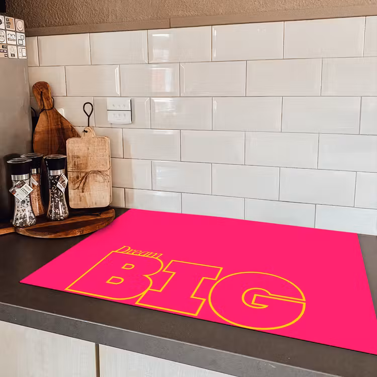 Minimalistisch - Roze - Dream big - Grafisch Inductie beschermer vinyl 3mm klein -sfeer3