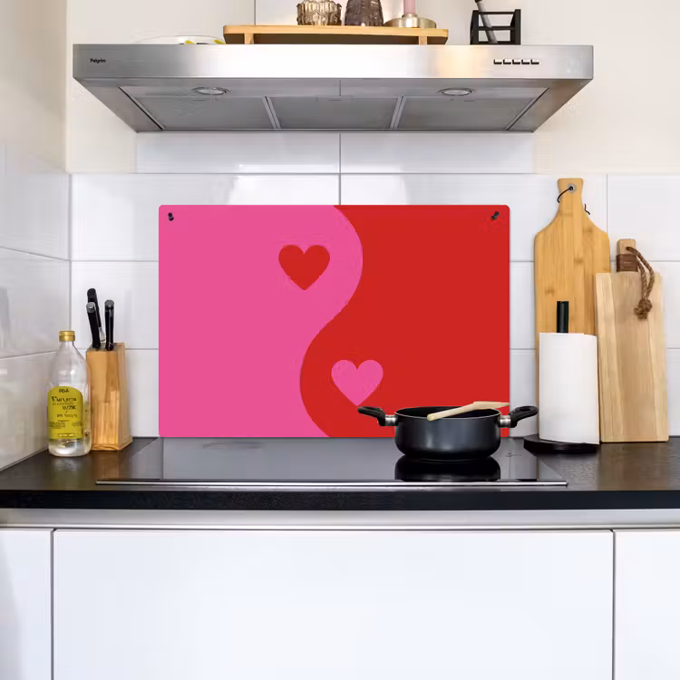 Minimalistisch - Rood - Roze - Hartjes Inductie beschemer met haakjes klein -sfeer2