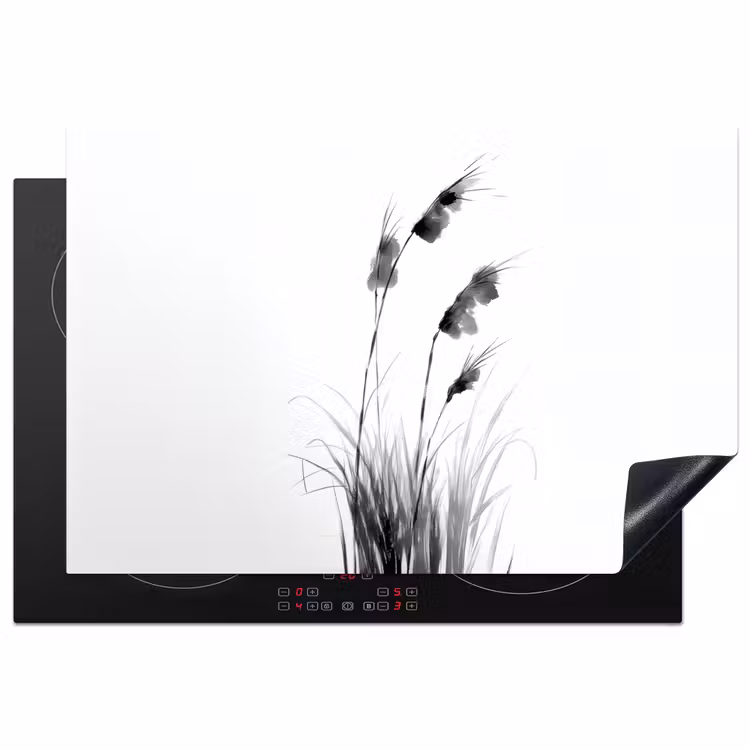 Minimalistisch - Stelen - Wit Inductie beschermer vinyl 3mm klein -3d