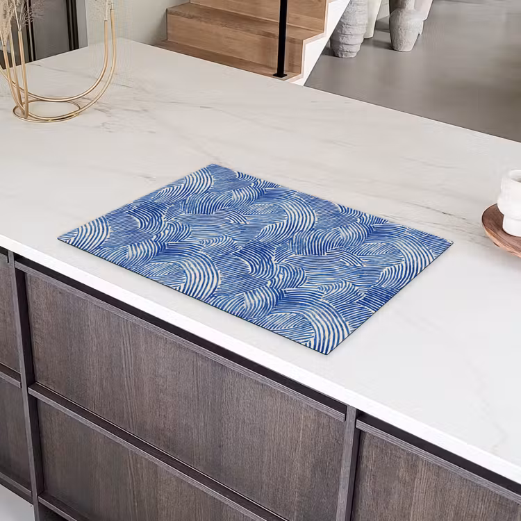 Modern - Abstract - Blauw Inductie beschermer vinyl 3mm klein 276 -sfeer8