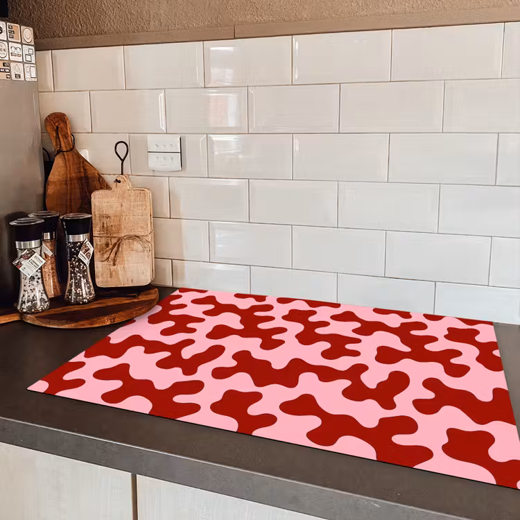 Modern - Abstract - Rood Inductie beschermer vinyl 3mm klein 276 -sfeer3