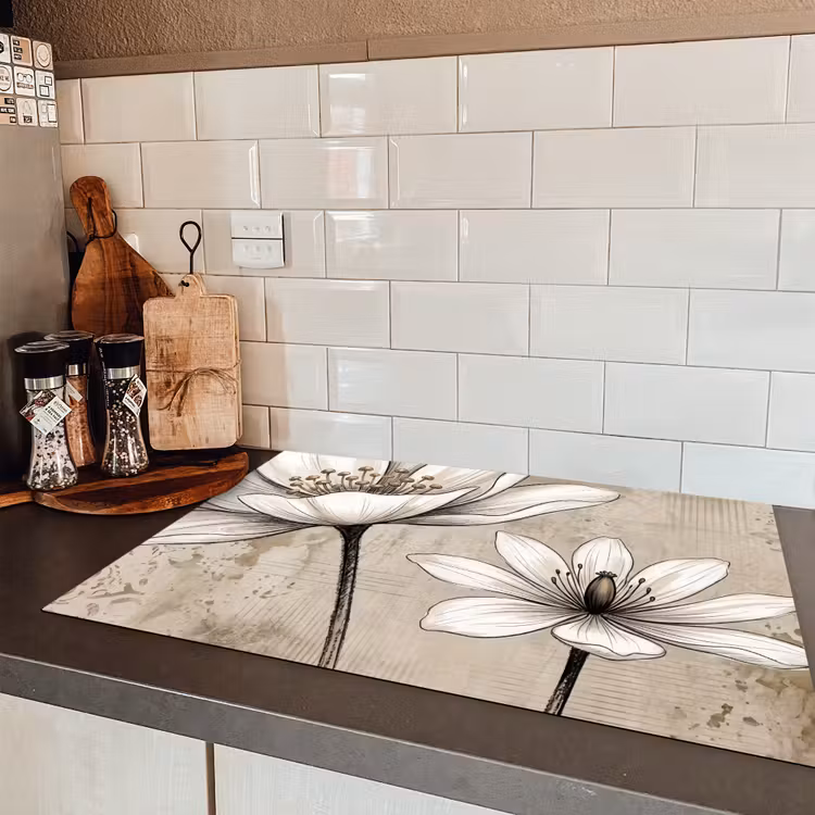 Modern - Design - Wit Inductie beschermer vinyl 3mm klein -sfeer3
