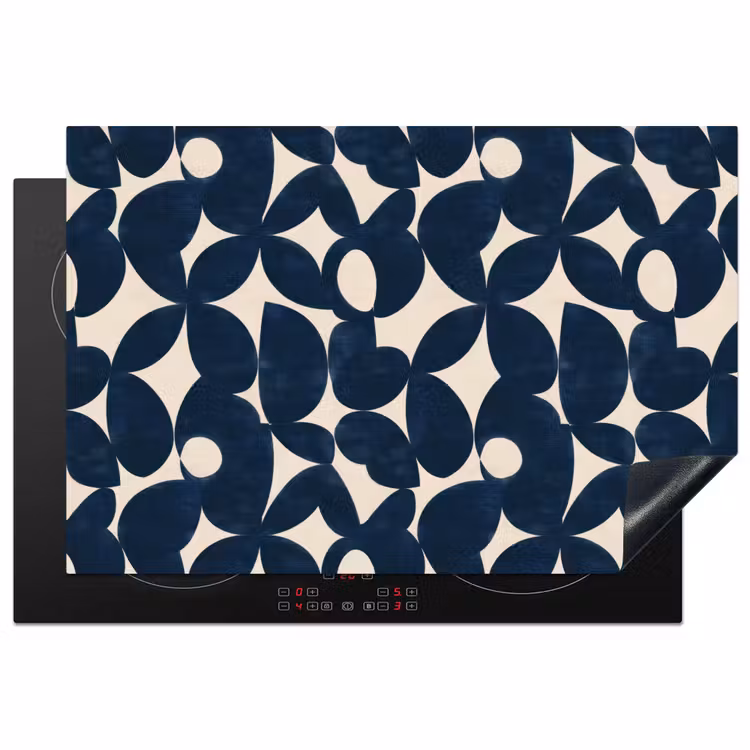 Modern - Geometrisch - Blauw Inductie beschermer vinyl 3mm klein 276 -3d